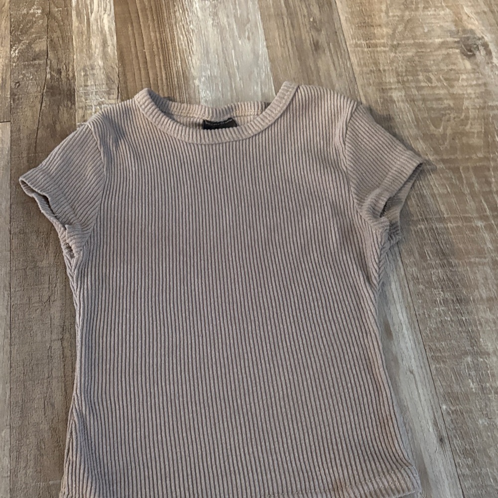 Women's Ribbed Knit Top - Gray